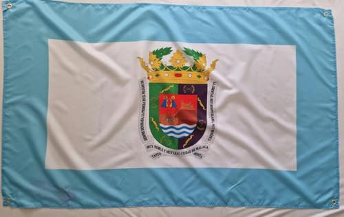 Bandera de Malaga, reforzada con 4 ojales, 150 x 90 cm (Malaga)