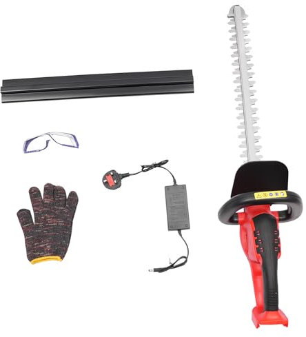 1880W 21V Cordless Double-Edged String Trimmer, Lithium Battery Hedge Machine, 1800r/min Bush Hedge Machine Weed Eater Trimming Tools Brush Cutter Weed Waxer with Lithium Battery & Power Adapter