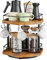 KLM 2-stöckiger Kaffeestation-Organizer, drehbarer Becherhalter mit 6 Haken, 15 x 22 x 31 cm