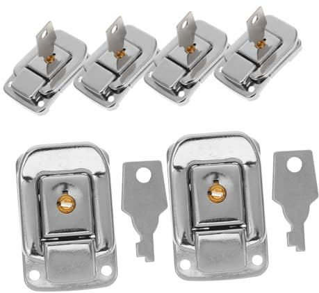 UKCOCO 6pcs Metal Toggle Catch Locks Keys Suitcase Latch Clasps Box Buckle Locks for Travel and Storage Security