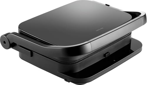 ZWILLING Enfinigy Kontaktgrill, Temperatursensor, 6 Programme, Tisch-Grill mit wechselbaren Grillplatten, Keramik-Antihaftbeschichtet, Fettauffangschale, 1.850W, Schwarz