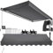 tectake®, tenda da sole per esterno a bracci estensibili, avvolgibile, manovella, impermeabile, protezione UV, tessuto poliestere, struttura alluminio, veranda, balcone, terrazzo - 300 x 250 cm Nero
