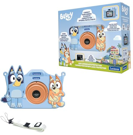 Lexibook, Bluey Appareil Photo Enfant 4-en-1 + Étui, DJ078BY