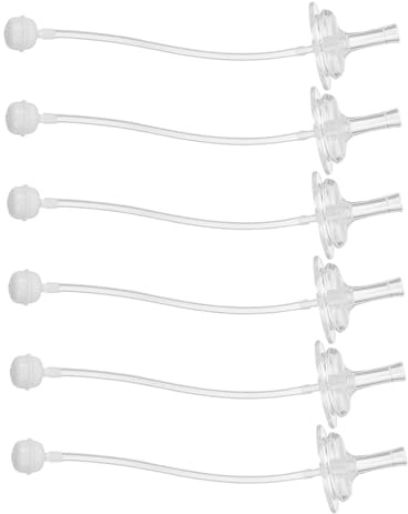 Generisch 6 Stück Zubehör Für Trinkhalme Für Babyflaschen Babyflaschenzubehör Babyflasche Nippelstroh Strohhalme Aus Silikon Ersatzstrohhalme Kleinkindstroh Kieselgel Transparent