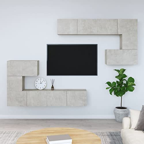 Snsowed Mueble de Pared de TV Madera contrachapada Gris hormigón, Mesa TV, Mueble TV Salon, Mueble Television, Mesa Television, Muebles De Salon, Mesa Salón TV