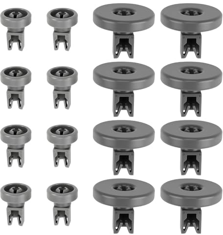 16 Pcs Dishwasher Wheel for Upper and Lower Basket 40mm for AEG Favorit | for Privileg Zanussi Juno Electrolux Tricity Bendix Dishwasher Cutlery Basket Rollers 50286965004 Roller Runner Clip Axle