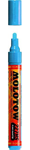 Molotow ONE4ALL Acryl-Marker, 2 mm, stoßblau, 1 Stück (127.205) Paint Marker - 4mm Shock Blue