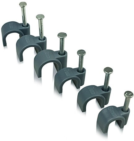 Grey Round Cable Clips 10mm- 50 Pieces