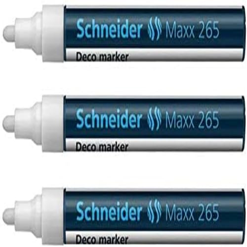 Schneider Maxx 265 Kreidemarker, Rundspitze, 2-3 mm, Weiß, 3 Stück