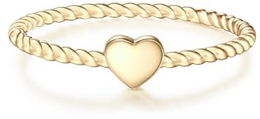 Glanzstücke München Damen-Ring Herz Sterling Silber gelbvergoldet - Damen-Schmuck Freundschafts-Ringe dünner Steck-Ring, Gold, Gr. 60 (19.1)