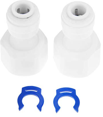 Yetaha 2PCS Ro Water Filter Fitting, 3/8” BSP Fitting Female to 1/4” OD Pushfit Garden Hose Connectors, Reverse Osmosis RO Water System Fitting, Plastic Pipe Quick Connectors for Water Pipe