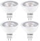 SANSUN 5 W MR16 LED-Leuchtmittel, 12 V 50 W Halogen-Ersatz, GU5.3 Bi-Pin-Sockel, Tageslichtweiß 4000 K, nicht dimmbar, 4 Stück