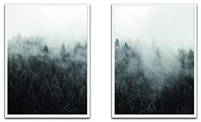 Nastami Poster Wald Nebel 2er Set DIN A3, Misty Forest Poster