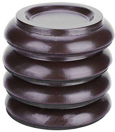 4 STÜCKE Bodenschoner Piano Caster Cups Piano Foot Pads, Runde Buchenholz Piano Caster Cup Fuß Pad Set aufrecht Klavier Caster Cups Zubehör(Brown)