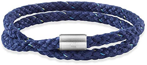 cai Herren Armband Edelstahl 23cm Glänzend ohne Stein blau 500060057-23