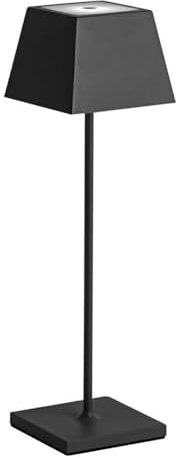 Siesta LED-Tischlampe, tragbar, wiederaufladbar, mit USB-Touch, dimmbar, IP54, Innen- und Außenbereich, H. 37 cm, 2,2 Watt, warmes Licht, 2700 K, 200 lm, 9 Stunden Autonomie (schwarz)