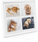 bomoe Bilderrahmen Collage für 4 Fotos 10x15 cm – Fotorahmen Collage aus Holz, Kunststoffglas, Metall-Aufhängung & Passepartout Multirahmen für Bilderrahmen Set – Bilderrahmen 10x15 Weiß – Galeria