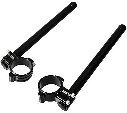 Für VTR250 1988-1990 für XL250 1972-1987 CNC Aluminium Motorrad Stummellenker 35mm Klammer 7/8 Zoll Bars für CL450/CB500 1972-1974 für CB650 1979-1985 (Schwarz)