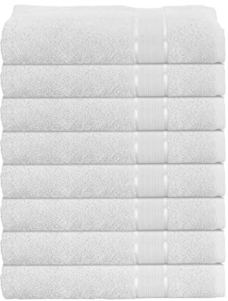 Mixibaby 8er Handtuchset Handtuch Handtücher 50cm x 100cm Frottee 100% Baumwolle 500g/qm, Farbe:Weiss