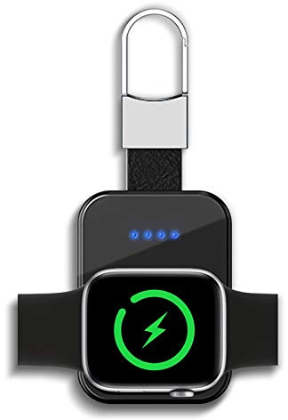 LucBuy Portable Wireless Charger Compatible for Smart Watch Apple Watch Series SE/6-1 & 44/42/40/38mm,1000/950 mAh Magnetic Pocket-Sized Power Bank,Keychain Watch Wireless Fast Charging