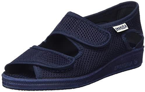 EMANUELA 663 Pantofola Sandalo Donna Strappo Made in Italy Blu 41