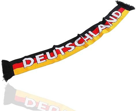 TK Gruppe Timo Klingler Fanschal Fanartikel EM 2024 Deutschland Schal schwarz, rot, gelb (Gold), Fanartikel Partydeko für Fussball, Fußball Europameisterschaft 2024