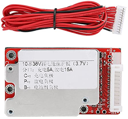 ASHATA 36V 10s Cellules BMS Protection Board avec équilibrage, équilibrage Li-ION Lithium Battery BMS Protection Board