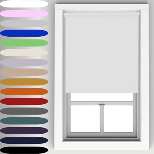 White Blackout Roller Blind Metal Fittings Trimmable UV Protection Thermal Properties Premium Fabric Home Office Bedroom Kids Room Child Safe Easy Fit 150cm Width x 160cm Drop