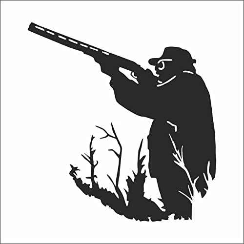 AMA shop Aufkleber mit Gewehr, Farbe Schwarz, PVC, für Wandtattoo, Auto, Motorrad, Helm, Wohnmobil