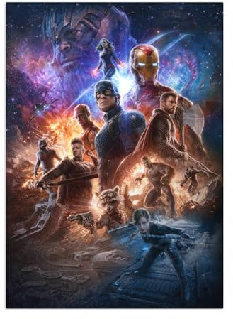 Displate Marvel Metallposter Marvel Deko Marvel Poster Marvel Avengers Poster Marvel Merch - Marvel - Avengers Endgame: Thanos Reigns - Battle in Space Poster 32x45cm