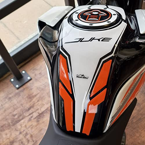 Resin Bike Aufkleber für Motorrad Kompatibel mit KTM Duke 200 390 2021-2022 Weiße. Tankabdeckung vor Stößen und Kratzern. 3D-Harzklebstoff - Stickers - Made in Italy