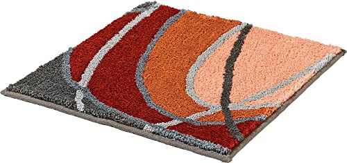 REDBEST WC-Vorlage ohne Ausschnitt Lynn Terra Größe 50x50 cm - rutschhemmend, Flauschiger Flor, pflegeleicht, für Fußbodenheizung geeignet