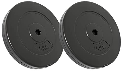 vidaXL 2X Hantelscheibe Gewichtsscheibe Hantelscheiben Gewichte Fitnessgeräte Krafttraining Langhantelscheibe Kurzhantelscheibe 30kg Zement