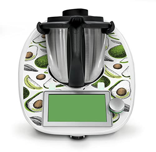 Deko Schutz Aufkleber kompatibel mit Küchenmaschine Thermomix TM6 Design Sticker Klebefolie Zubehör Küchengerät wasserfest selbstklebend RX042 (08 Avocado)
