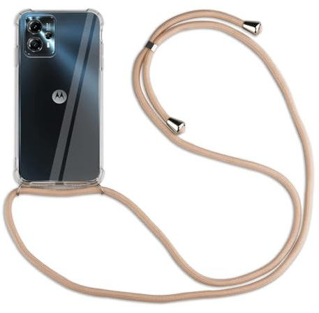 betterfon Hülle Kompatibel mit Motorola Moto G13 / G23 | Handykette Smartphone Halskette Hülle mit Band | Handyhülle mit Kordel zum Umhängen Kompatibel für Moto G13 / G23 | Beige/Braun