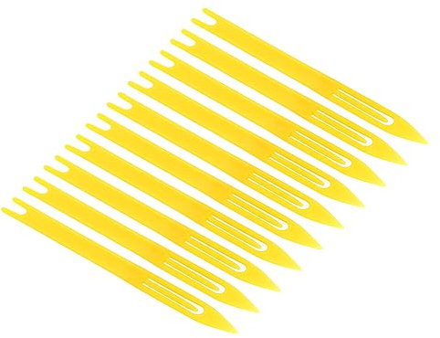 PATIKIL Fishing Net Repair Kit, 12 Pcs Plastic Fishing Net Sewing Needles 7# Fishing Netting Needle Shuttles, Yellow
