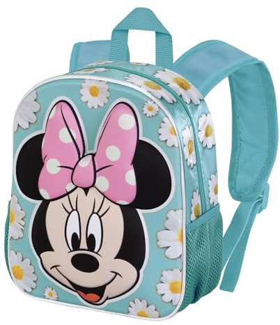 Minnie Mouse Spring-Mochila 3D Pequeña, Azul, 26 x 31 cm, Capacidad 8,5 L