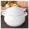 FROOWAN Soupière à soupe en céramique avec couvercle et poignées, grande capacité de 2,5 l, bols de service en porcelaine avec couvercle, pour fêtes à la maison, dîners de famille, micro-ondes, blanc