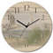 ARTLAND Wanddeko Wanduhr ohne Tickgeräusche aus Holz Quarzuhr lautlos rund Ø 30 cm Nordseestrand mit Möwen J5QH Landschaften Strandbilder