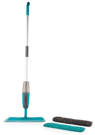 Beldray LA032982UFFEU7 Antibac Spray Mop – Includes 2 Machine Washable Pads, Microfibre To Scrub & Clean, Chenille To Dust & Polish, 360° Swivel Head, 300ml Water Tank, Use Wet Or Dry, Spray Trigger