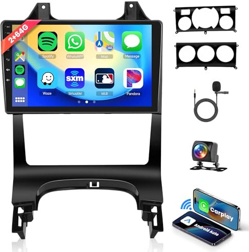 2G+64G Android Autoradio 2 Din pour Peugeot 3008 2009-2016 avec sans Fil Apple Carplay Android Auto GPS Navi WiFi 9 Pouces Autoradio avec Mirror Link Bluetooth FM/RDS/Dab/OBD/DVR/SWC Caméra de Recul