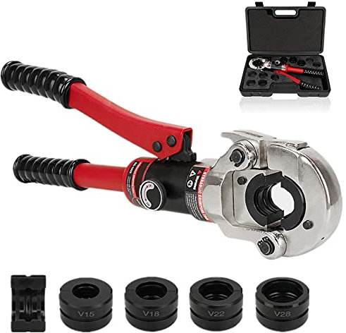 Hydraulisches Rohr-Crimpwerkzeug, hydraulisches Rohr-Crimper, hydraulisches Sanitär-Rohrverschraubungs-Crimpwerkzeug, hydraulische Rohrpress-Klemmzange mit V-förmigen Matrizen, für Edelstahl
