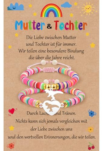 YELUWA 2PCS Zurück Zu Schule Geschenke Mutter Tochter Armband Mama Und Ich Armband Ersten Tag Der Schule Vorschule Kindergarten Passend Wunsch Dinosaurier Armbänder Set Für Mutter Tochter Mädchen Rosa