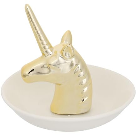 GLSTOY 1pieza Bandeja De Exhibición De Joyería Creativa Cerámica Dorada Para Anillos Pendientes y Collares Para Decoración De Mesas y Tiendas De Joyería Para Bodas y Cumpleaños