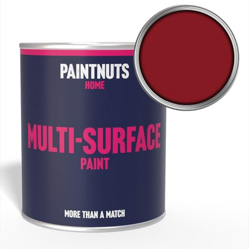 PaintNuts Multi-Surface Paint - RAL-3003 - RUBY RED - 500ml Tin - Gloss Finish