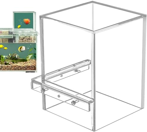 Unterdruckaquarium, kleines Aquarium aus Acryl, hängend, mit Vakuum, hohe Höhe mit Fischturm, erweitert den Schwimmbereich, transparentes leichtes umgekehrtes Aquarium für eine einfache
