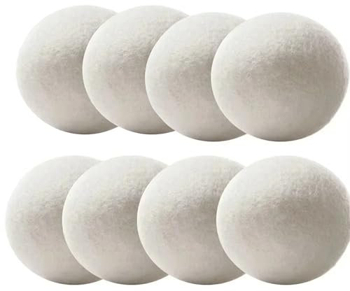 Easylife Tumble Dryer Balls (Pack of 8) Energy Saving Tumble Dryer Balls Reduce Drying Time, Reusable Laundry Balls for Tumble Dryer, Wool Tumble Dry Balls Suitable for All Fabrics - Fully Guaranteed