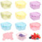 Parastar 10 PCS Small Food Containers with Lids,60 ml Mini Storage Boxes,Stackable Containers Storage 100% BPA-Free,Kitchen Reusable Plastic Containers for Snacks, Yoghurt, Gruit, Freezer（5 Colours）