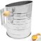 3-Cup Flour Sifter, Stainless Steel Hand Crank Sifter, Fine Mesh Sieve Powdered Sugar Shaker Baking Tool for Icing Sugar Cake Flour (Silver)