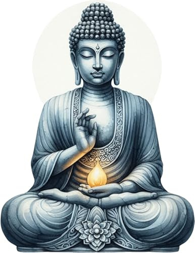 4 adesivi in vinile a forma di statua di Buddha, non trasparenti, impermeabili, 1@ 20 cm di altezza, ideali per WC, sedili del water o auto. 3@ 7 cm di altezza, ideali per custodie del telefono, tazze
